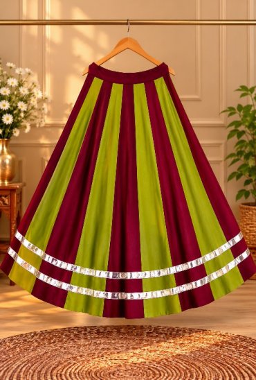 TEXTILEDEAL PRESENT READYMADE ROMAN SILK NAVRATRI SPECIAL SKIRT FOR WOMEN ONLINE