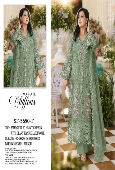 SHREE FABS D.NO 5650 WHOLESALE CHIFFON PAKISTANI ATTRACTIVE LOOK UNSTIYCH SALWAR SUITS EXPORTER