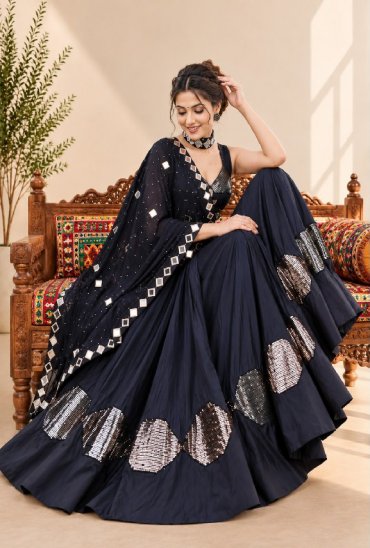 PAYAL CREATION D.NO 7065 WHOLESALE READYMADE PURE COTTON SILK NAVRATRI SPECIAL CHANIYA CHOLI FOR EXPORT