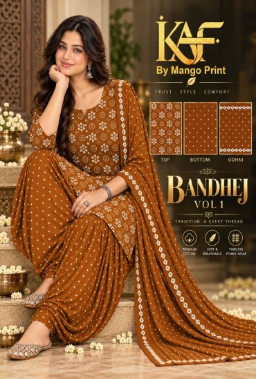 KAF BANDHEJ VOL 1 WHOLESALE COTTON PRINTED DAILY WEAR DRESS MATERIAL ONLINE
