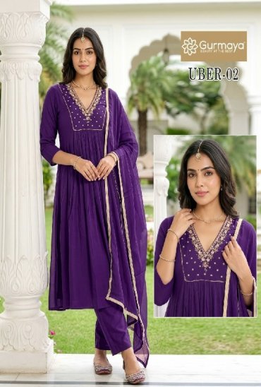 AANCHI UBER WHOLESALE READYMADE CORAL SILK FASHIONABLE 3 PCS COMBO SET SUITS SUPPLIER