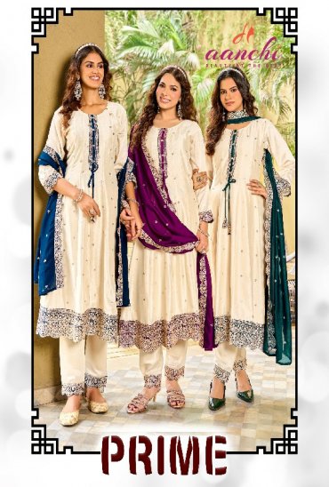 AANCHI PRIME WHOLESALE READYMADE VICHITRA SILK LATEST FASHION 3 PCS SUITS EXPORTER