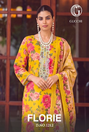 GUCCHI FLORIE D.NO 1212 WHOLESALE VISCOSE PASHMINA WINTER SPECIAL UNSTITCH SALWAR SUITS EXPORTER