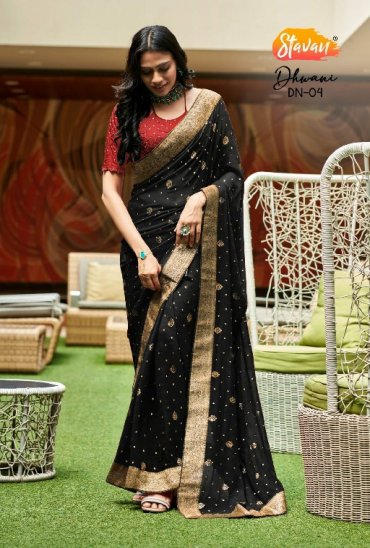 STAVAN DHWANI WHOLESALE HEAVY GEORGETTE FASHIONABLE INDIAN SAREES FOR WOMEN SUPPLIER