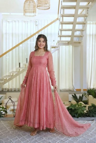 TEXTILEDEAL D.NO KD 1641 WHOLESALE READYMADE SALSA SILK DESIGNER GOWN PANT WITH DUPATTA EXPORTER