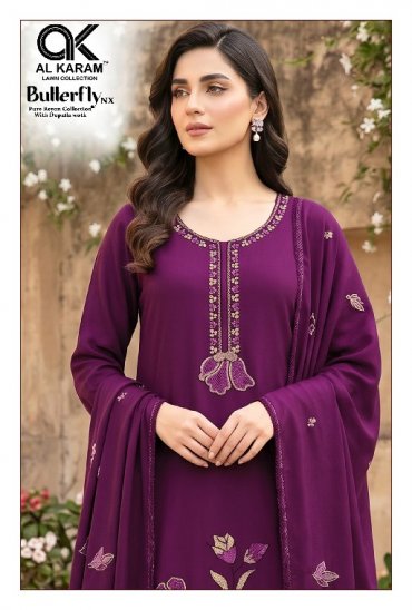 AL KARAM BUTTERFLY NX WHOLESALE RAYON WITH WORK FANCY DRESS MATERIAL ONLINE