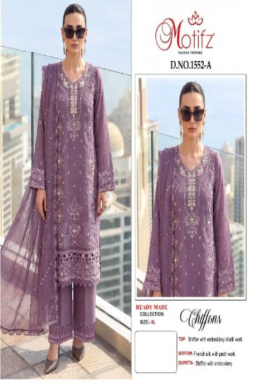 MOTIFZ D.NO 1552WHOLESALE CHIFFON PAKISTANI GORGEOUS LOOK UNSTITCH SALWAR SUITS EXPORTER