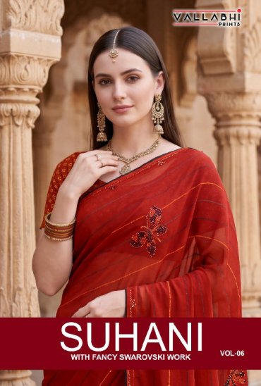 VALLABHI PRINTS SUHANI VOL 6 WHOLESALE WEIGHTLESS FABRIC FLORAL PRINT SAREES FOR WOMEN ONLINE