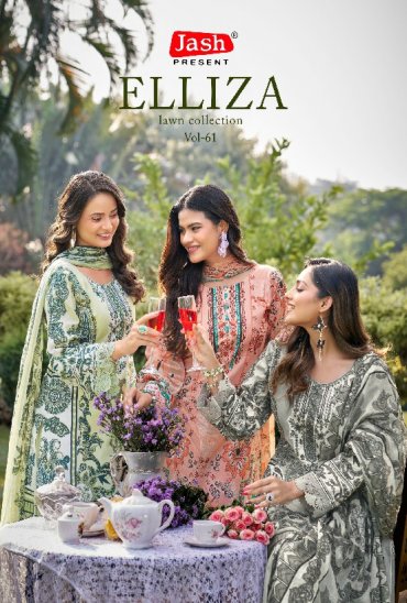 JASH ELLIZA VOL 61 WHOLESALE PURE COTTON PRINTED PAKISTANI CASUAL WEAR DRESS MATERIAL ONLINE