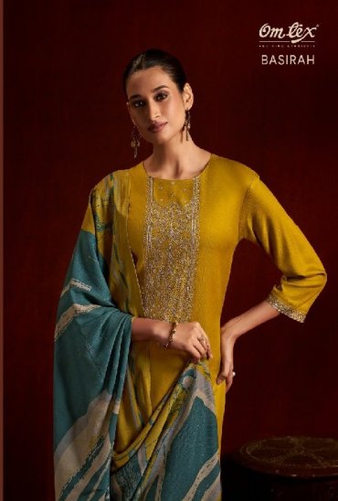 OMTEX BASIRAH WHOLESALE PURE PASHMINA WINTER ELEGANT LOOK UNSTITCH SALWAR SUITS SUPPLIER
