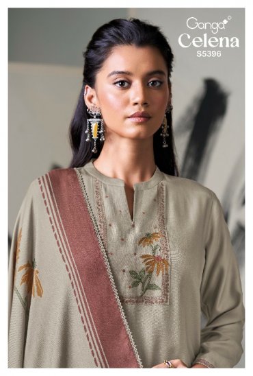 GANGA CELENA S5396 WHOLESALE PURE WOOL PASHMINA WINTER CASUAL WEAR UNSTITCH SALWAR SUITS FOR EXPORT