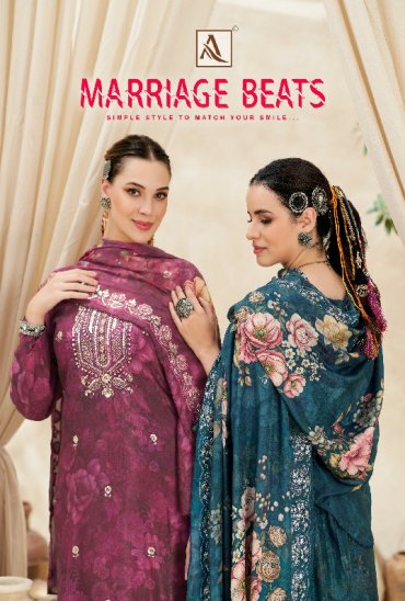 ALOK SUIT MARRIAGE BEATS WHOLESALE VISCOSE MUSLIN FANCY BEATS WORK UNSTITCH SALWAR SUITS EXPORTER
