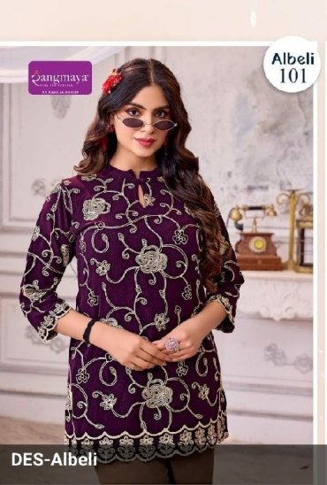RANGMAYA ALBELI WHOLESALE READYMADE GEORGETTE HEAVY WORK SHORT TOPS FOR WOMEN ONLINE