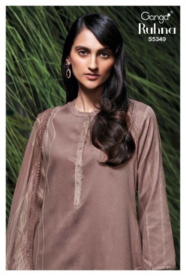 GANGA RUHNA S5349 WHOLESALE PURE WOOL PASHMINA WINTER REGULAR WEAR UNSTITCH SALWAR SUITS EXPORTER
