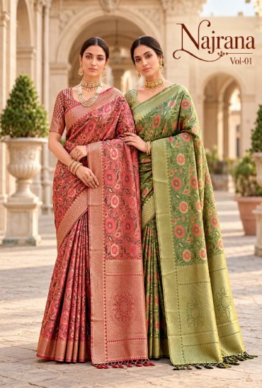 BUNAWAT NAJRANA VOL 1 WHOLESALE BANARASI SILK FUNCTION WEAR INDIAN SAREES FOR WOMEN SUPPLIER