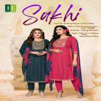 Hirwa Sakhi Wholesale Readymade 3 Piece Salwar Suits