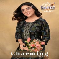 Radhika Charming Vol-2 Wholesale Modal Chanderi With Mirror Work Long Kurtis