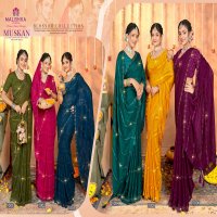 Malishka Muskan Wholesale Full Saree Swaroski Work Sarees