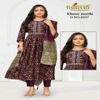 Hariyaali Khatee Meethi Vol-5 Wholesale Nyra Cut Embroidery Top With Pants And Dupatta
