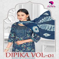 Samara Dipika Vol-1 Wholesale Capsule Foil Print Kurti With Pant And Dupatta Combo