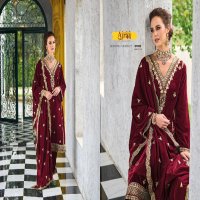 Ajraa Siona Wholesale Pure Velvet With Embroidery Work Winter Suits