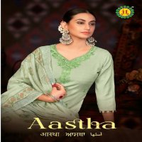 JT Aastha Wholesale Premium Embroidery Work With Tie And Neck Dress Material