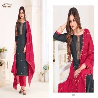 Vishnu Rose Gold Vol-4 Wholesale Vichitra Silk Embroidery Dress Material