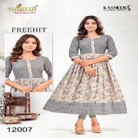 Hariyaali Freehit Vol-12 Wholesale Heavy Capsule Foil Print Flair Concept Kurtis Combo