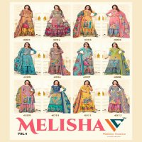 Vandana Melisha Vol-4 Wholesale Designer Neck Embroidery Dress Material