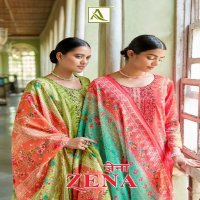 Alok Zena Wholesale Pure Zam Embroidery And Diamond Work Dress Material