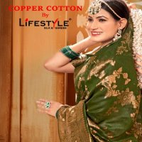 Lifestyle Copper Cotton Wholesale Ethnic Sarees