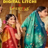 Lifestyle Digital Litchi Wholesale Ethnic Sarees