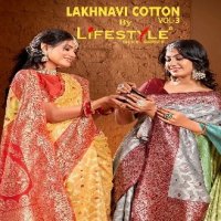 Lifestyle Lakhnavi Cotton Vol-3 Wholesale Ethnic Sarees