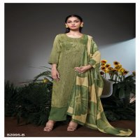 GANGA DEWASHIE S2095 BEAUTIFUL COTTON SILK PRINTED WITH EMBROIDERY DRESS MATERIAL