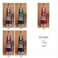Gulkayra Flory Gold Wholesale Designer Free Size Stitched Suits