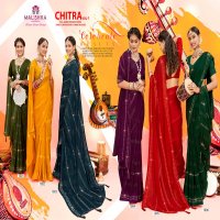 Malishka Chitra Vol-7 Wholesale Full Saree Swaroski Work Sarees