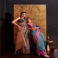 Rajtex Kamiya Silk Wholesale Chaap Handloom Weaving Silk Festive Sarees