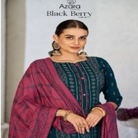 Radhika Azara Black Berry Vol-6 Wholesale Blossom Cotton With Neck Work Dress Material