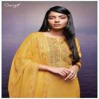 Ganga Kori S2369 Wholesale Premium Woven Embroidery Dress Material
