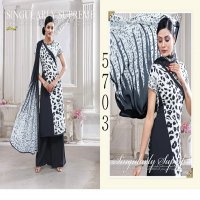 Vaishali 5700 Series Wholesale Pure Crepe Printed Black And White Dress Material