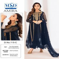 MSD FASHION AMIRA 115 ABCD PAKISTANI DESIGNER EMBROIDERY DRESS MATERIAL