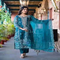 Afsana Somya Wholesale Organza Kurtis With Pant And Dupatta Combo