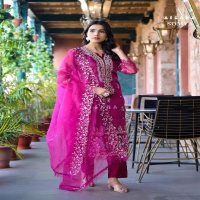 Afsana Somya Wholesale Organza Kurtis With Pant And Dupatta Combo