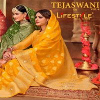 Lifestyle Tejaswani Vol-4 Wholesale Nylon Simmer Chiffon Festive Sarees