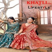 Lifestyle Khatli Vol-4 Wholesale Organza Ethnic Sarees