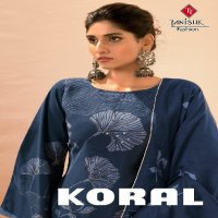 TANISHK FASHION KORAL PARTY WEAR PRINT WITH HANDWORK DRESS MATERIAL