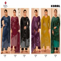 TANISHK FASHION KORAL PARTY WEAR PRINT WITH HANDWORK DRESS MATERIAL