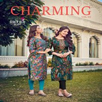 Radhika Charming Vol-3 Wholesale Modal Chanderi With Mirror Work Long Kurtis