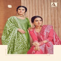 Alok Lakhnavi Touch Vol-4 Wholesale Pure Zaam Cotton Dyed With Lakhnawi Work Dress Material