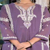 Afsana D.no 111 Wholesale Designer Embroidered Tunics With Sleeves Suits Combo